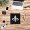 Fleur De Lis Leather Binder - 1" - Black - Lifestyle