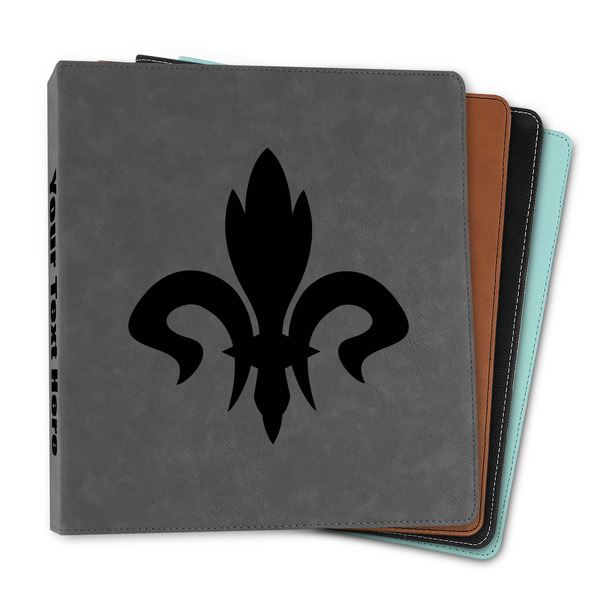 Custom Fleur De Lis Leather Binder - 1" (Personalized)