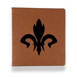 Fleur De Lis Leather Binder - 1" - Rawhide (Personalized)