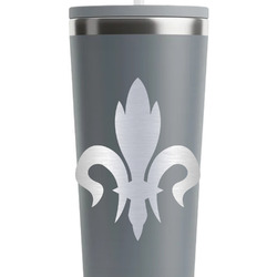 Fleur De Lis RTIC Everyday Tumbler with Straw - 28oz - Grey - Single-Sided