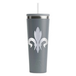 Fleur De Lis RTIC Everyday Tumbler with Straw - 28oz - Grey - Single-Sided