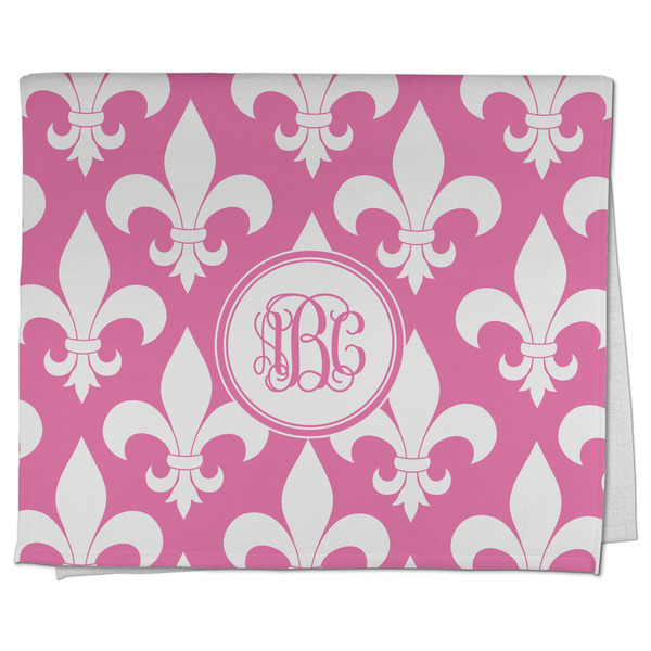 Custom Fleur De Lis Kitchen Towel - Poly Cotton w/ Monograms