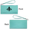 Fleur De Lis Ladies Wallets - Faux Leather - Teal - Front & Back View