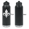 Fleur De Lis Laser Engraved Water Bottles - Front Engraving - Front & Back View