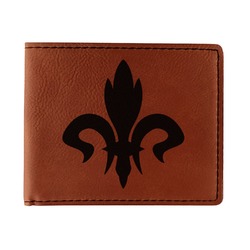 Fleur De Lis Leatherette Bifold Wallet - Double Sided (Personalized)