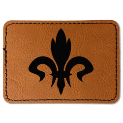 Fleur De Lis Faux Leather Iron On Patch - Rectangle