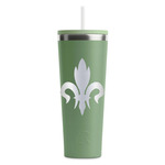 Fleur De Lis RTIC Everyday Tumbler with Straw - 28oz - Light Green - Double-Sided (Personalized)