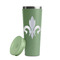 Fleur De Lis Light Green RTIC Everyday Tumbler - 28 oz. - Lid Off