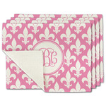 Fleur De Lis Single-Sided Linen Placemat - Set of 4 w/ Monogram