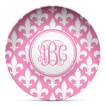 Fleur De Lis Microwave Safe Plastic Plate - Composite Polymer (Personalized)