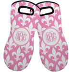 Fleur De Lis Neoprene Oven Mitts - Set of 2 w/ Monogram