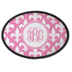 Fleur De Lis Iron On Oval Patch w/ Monogram