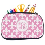 Fleur De Lis Neoprene Pencil Case - Medium w/ Monogram