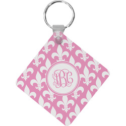 Fleur De Lis Diamond Plastic Keychain w/ Monogram