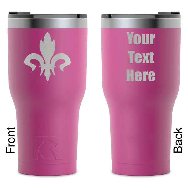 Custom Fleur De Lis RTIC Tumbler - Magenta - Laser Engraved - Double-Sided (Personalized)