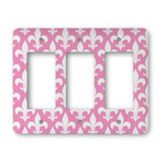 Fleur De Lis Rocker Style Light Switch Cover - Three Switch