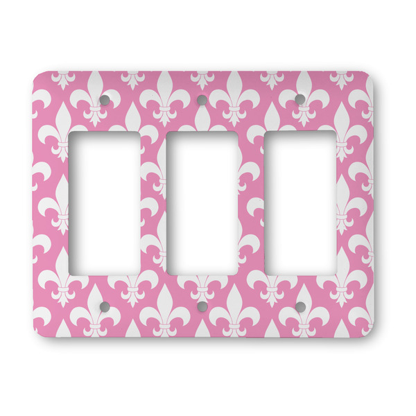 Custom Fleur De Lis Rocker Style Light Switch Cover - Three Switch