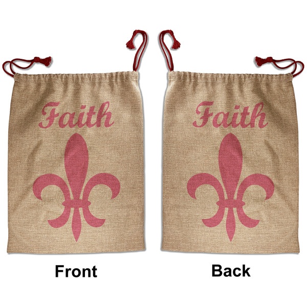 Custom Fleur De Lis Santa Sack - Front & Back (Personalized)