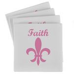 Fleur De Lis Absorbent Stone Coasters - Set of 4 (Personalized)