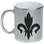 Fleur De Lis Metallic Silver Mug (Personalized)