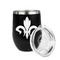 Fleur De Lis Stainless Wine Tumblers - Black - Double Sided - Alt View