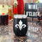 Fleur De Lis Stainless Wine Tumblers - Black - Double Sided - In Context