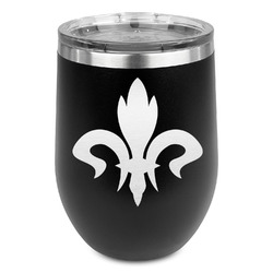 Fleur De Lis Stemless Wine Tumbler - 5 Color Choices - Stainless Steel 