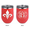 Fleur De Lis Stainless Wine Tumblers - Coral - Double Sided - Approval