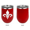 Fleur De Lis Stainless Wine Tumblers - Red - Single Sided - Approval