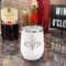 Fleur De Lis Stainless Wine Tumblers - White - Double Sided - In Context