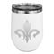 Fleur De Lis Stainless Wine Tumblers - White - Single Sided - Front