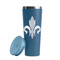 Fleur De Lis Steel Blue RTIC Everyday Tumbler - 28 oz. - Lid Off