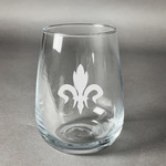 Fleur De Lis Stemless Wine Glass (Single)