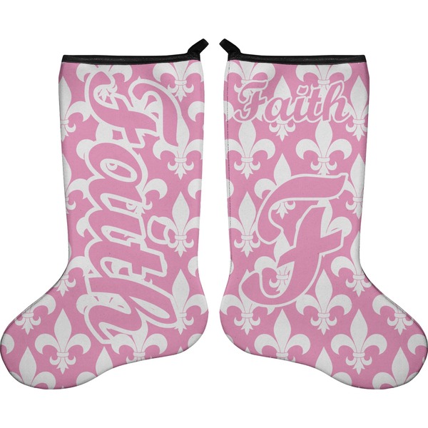 Custom Fleur De Lis Holiday Stocking - Double-Sided - Neoprene (Personalized)