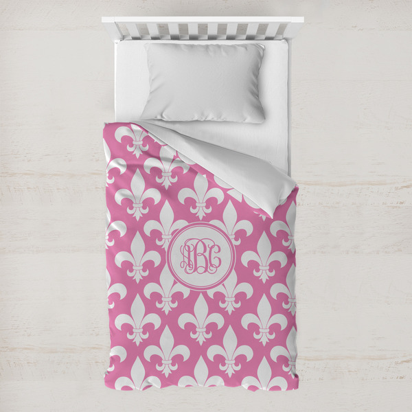 Custom Fleur De Lis Toddler Duvet Cover w/ Monogram