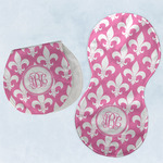 Fleur De Lis Burp Pads - Velour - Set of 2 w/ Monogram