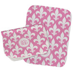 Fleur De Lis Burp Cloths - Fleece - Set of 2 w/ Monogram