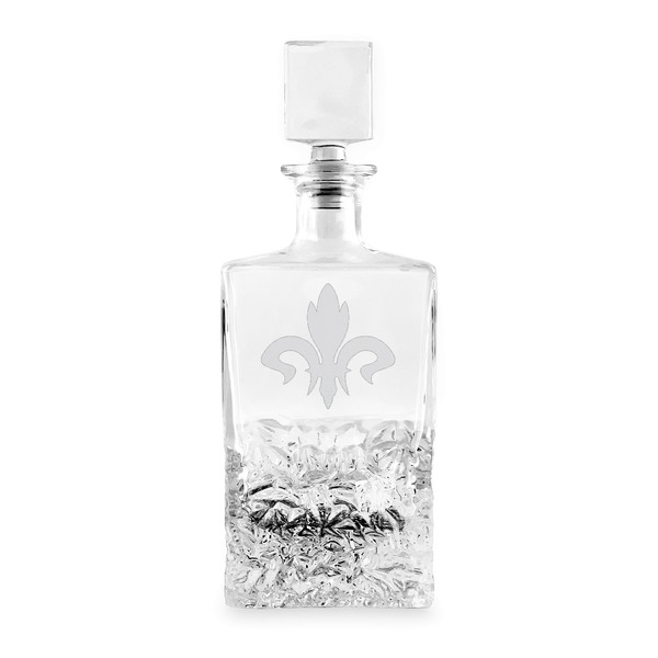 Custom Fleur De Lis Whiskey Decanter - 26 oz Rectangle