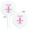 Fleur De Lis White Plastic 5.5" Stir Stick - Double Sided - Round - Front & Back