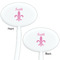 Fleur De Lis White Plastic 7" Stir Stick - Double Sided - Oval - Front & Back