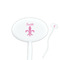 Fleur De Lis White Plastic 7" Stir Stick - Oval - Closeup