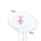 Fleur De Lis White Plastic 7" Stir Stick - Single Sided - Oval - Front & Back