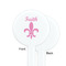 Fleur De Lis White Plastic 7" Stir Stick - Single Sided - Round - Front & Back