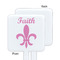 Fleur De Lis White Plastic Stir Stick - Single Sided - Square - Approval