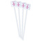 Fleur De Lis White Plastic Stir Stick - Single Sided - Square - Front