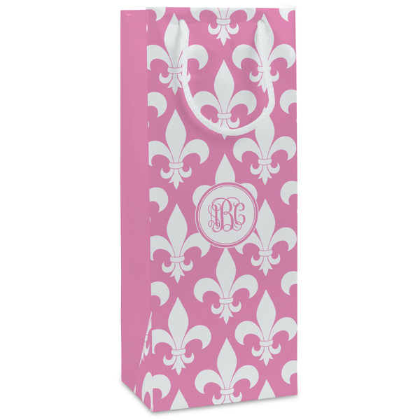 Custom Fleur De Lis Wine Gift Bags - Matte (Personalized)