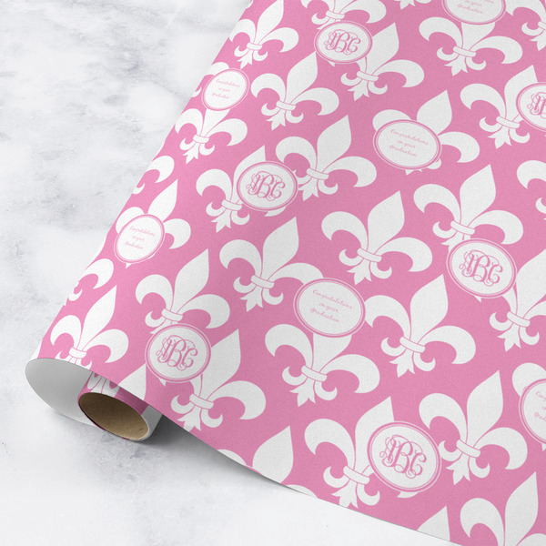 Custom Fleur De Lis Wrapping Paper Roll - Medium - Matte (Personalized)