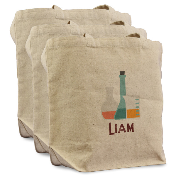 Custom Rocket Science Reusable Cotton Grocery Bags - Set of 3 (Personalized)