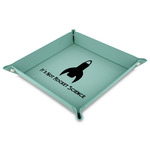 Rocket Science Faux Leather Dice Tray - 9" x 9"  - Teal (Personalized)