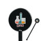 Rocket Science Black Plastic 5.5" Stir Stick - Round - Closeup